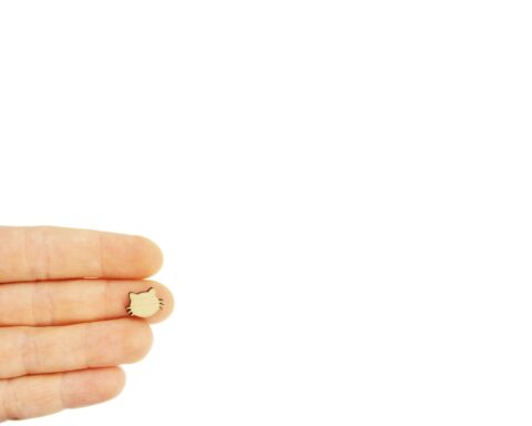 Cat Face Wood Stud Earring Blanks