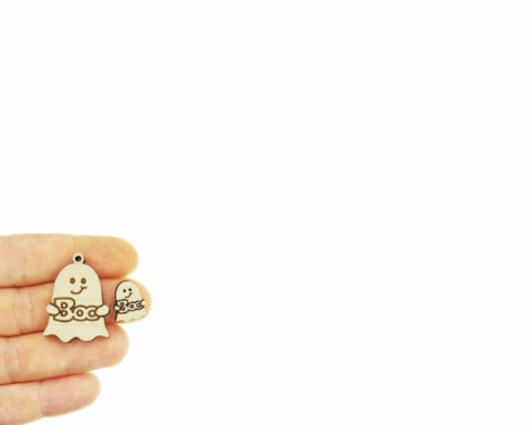 Ghost Holding Boo Wood Jewelry Blanks