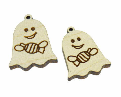 Ghost Holding Candy Wood Jewelry Blanks