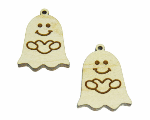 Ghost Holding Heart Wood Jewelry Blanks