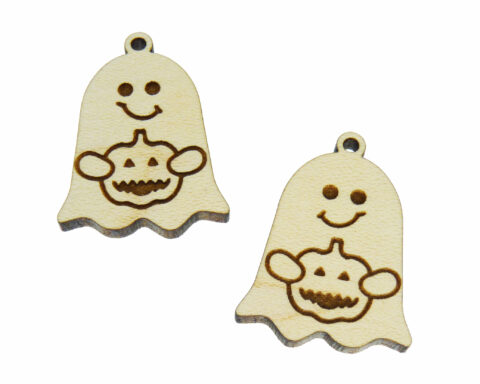 Ghost Holding Jack O’ Lantern Wood Jewelry Blanks