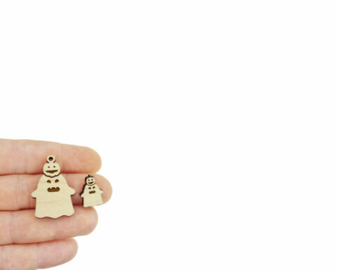 Ghost with Jack O’ Lantern on Head Wood Jewelry Blanks