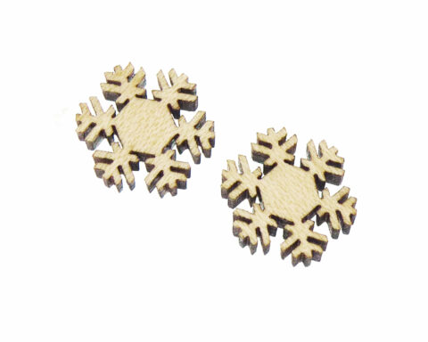 Snowflakes A02 Wood Stud Earring Blanks