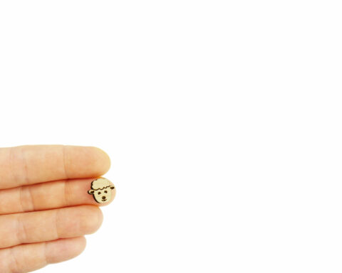 Sheep Face Wood Stud Earring Blanks