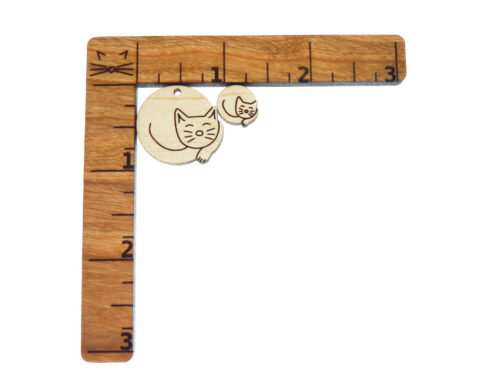 Sleeping Cat Wood Stud Earring Blanks