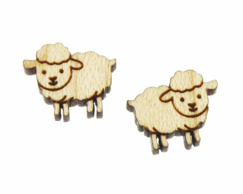 Sheep D1 Wood Stud Earring Blanks