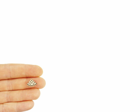 Watermelon Slice 02 Wood Stud Earring Blanks