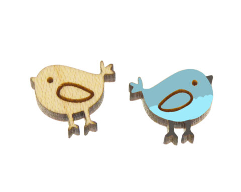 Birds 02 Wood Stud Earring Blanks
