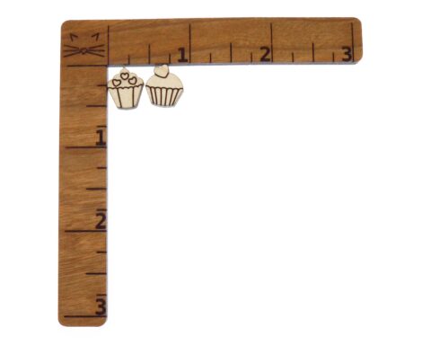 Cupcake (Heart) Wood Stud Earring Blanks