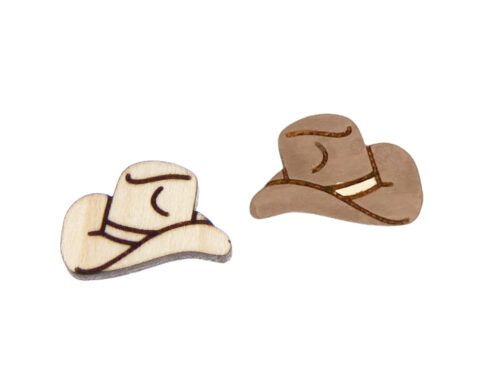 Cowboy Hat Wood Stud Earring Blanks