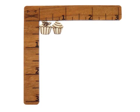 Cupcake (Swirled Frosting) Wood Stud Earring Blanks
