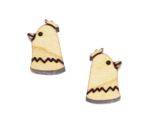 Chicken (head) Wood Stud Earring Blanks