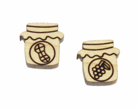 Peanut Butter and Jelly Wood Stud Earring Blanks