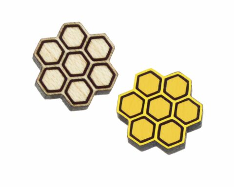 Honeycomb 04 Wood Stud Earring Blanks