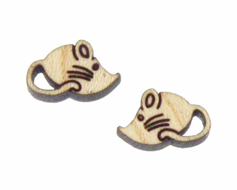 Mouse Wood Stud Earring Blanks