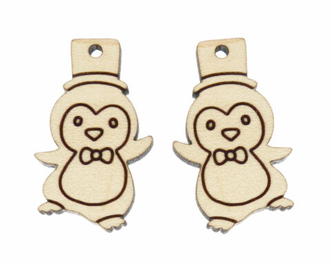Penguin with Hat Wood Jewelry Blanks
