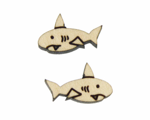 Shark 1 Wood Stud Earring Blanks