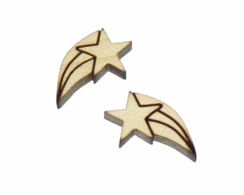 Shooting Stars Wood Stud Earring Blanks