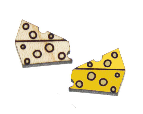 Cheese Wood Stud Earring Blanks