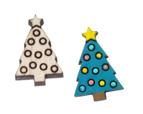 Christmas Tree (balls) Wood Stud Earring Blanks