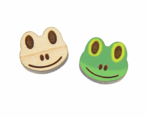 Frog Face Wood Stud Earring Blanks