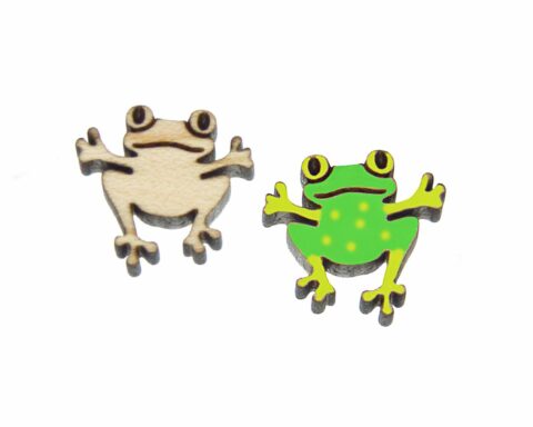 Frog 02 Wood Stud Earring Blanks