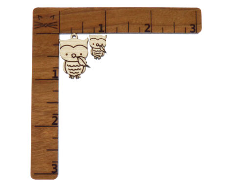 Owl with Leaf Wood Jewelry Blanks