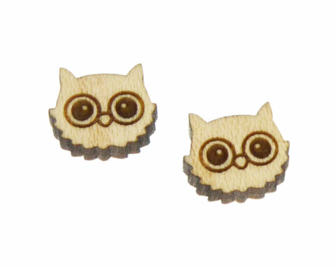 Owl Face Wood Stud Earring Blanks
