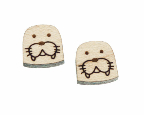 Walrus Face Wood Stud Earring Blanks