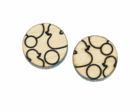 Rubber Ducks with Bubbles Wood Stud Earring Blanks