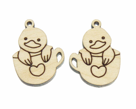 Duck in Cup Wood Jewelry Blanks