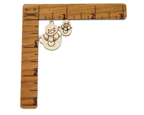 Duck in Cup Wood Stud Earring Blanks