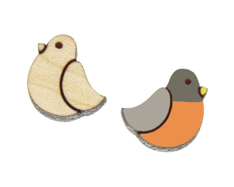 Birds 03 Wood Stud Earring Blanks