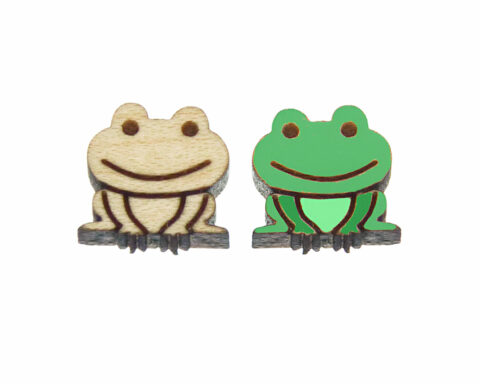 Frog 02 Wood Stud Earring Blanks
