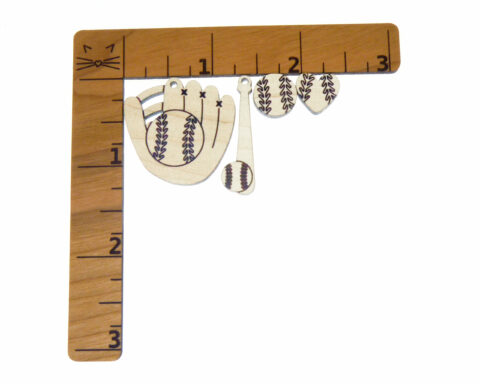 Baseball Bat and Ball Wood Jewelry Blanks
