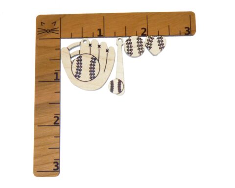 Baseball Glove and Ball Wood Jewelry Blanks