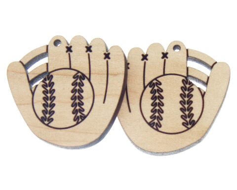 Baseball Glove and Ball Wood Jewelry Blanks