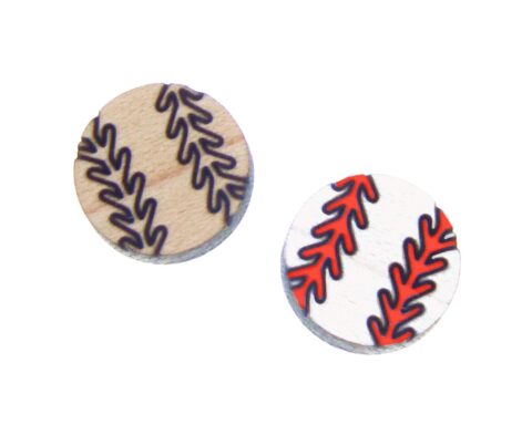 Baseballs 2 Wood Stud Earring Blanks