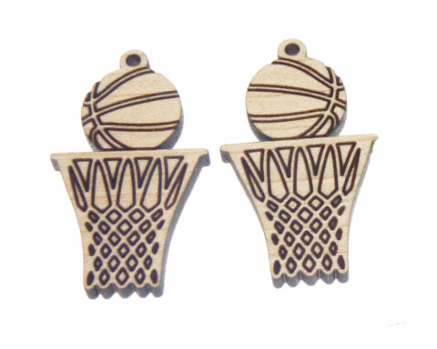 Basketball and Hoop Wood Jewelry Blanks