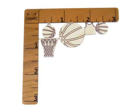 Basketball and Hoop Wood Jewelry Blanks