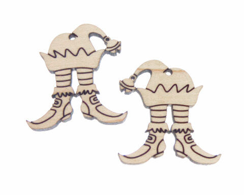 Elf Boots and Hat Wood Jewelry Blanks