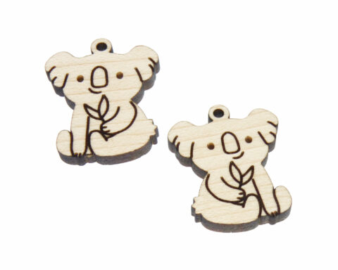 Koala with Leaf Wood Jewelry Blanks