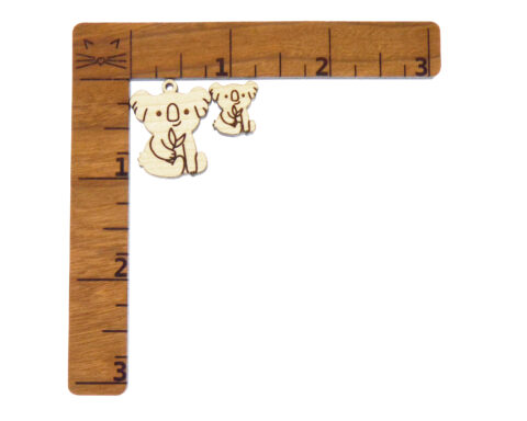 Koala with Leaf Wood Stud Earring Blanks