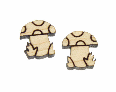 Mushrooms 2 Wood Stud Earring Blanks