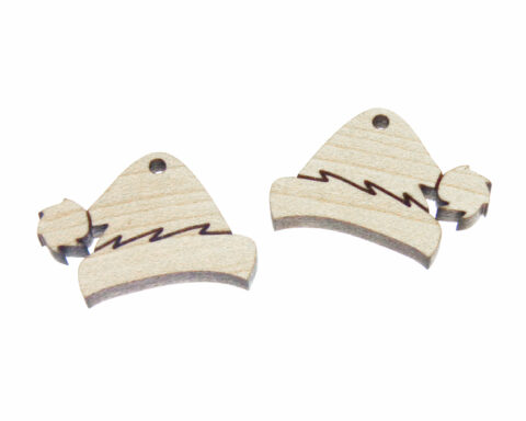 Santa Hat Wood Stud Earring Blanks