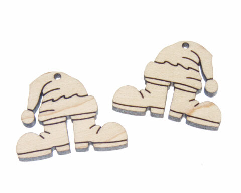 Santa Boots and Hat Wood Jewelry Blanks