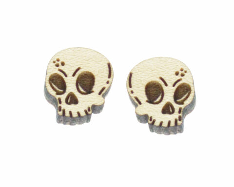 Skulls Wood Stud Earring Blanks