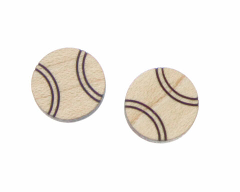 Tennis Ball Wood Stud Earring Blanks