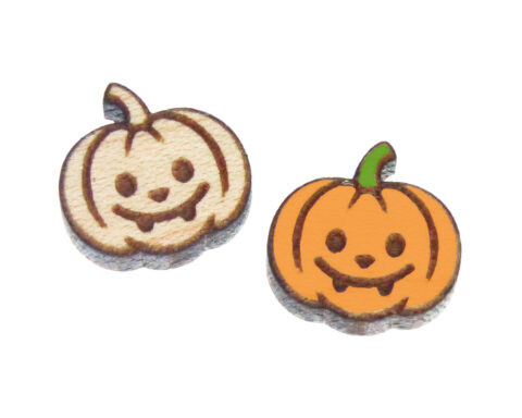 Jack o’ lantern 02 Wood Stud Earring Blanks