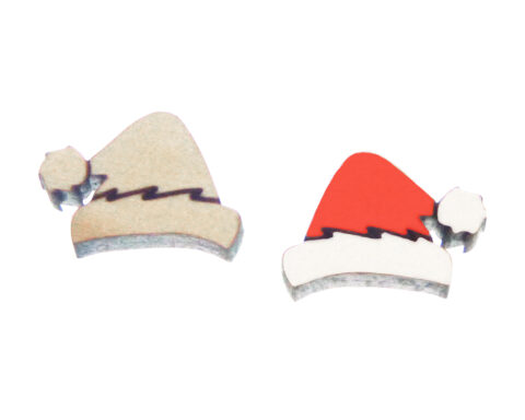 Santa Hat Wood Stud Earring Blanks